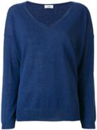 Closed V-neck Jumper - Blue