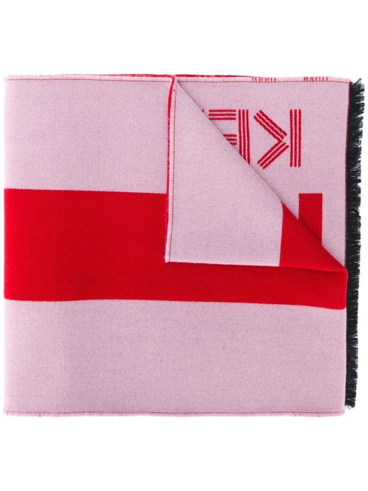 Kenzo Logo Print Scarf - Pink