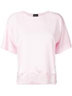 Ermanno Ermanno Lace Hem T-shirt - Pink & Purple