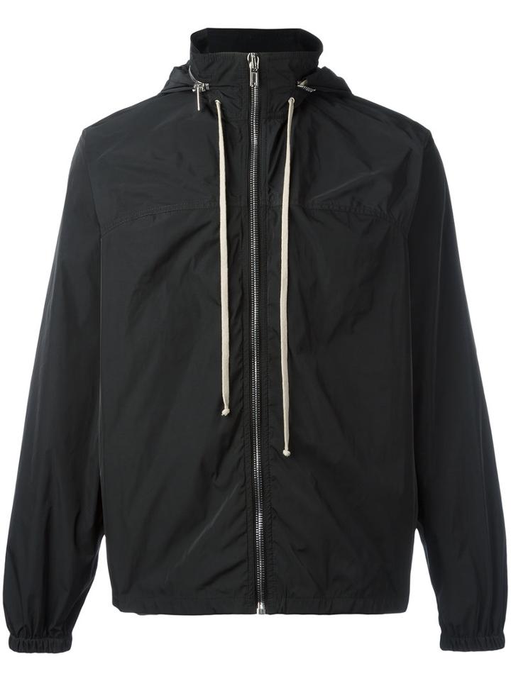 Rick Owens Hooded Windbreaker, Men's, Size: 46, Black, Polyester/cupro