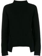Sacai Knitted Sweatshirt With Jacket Panels - Black