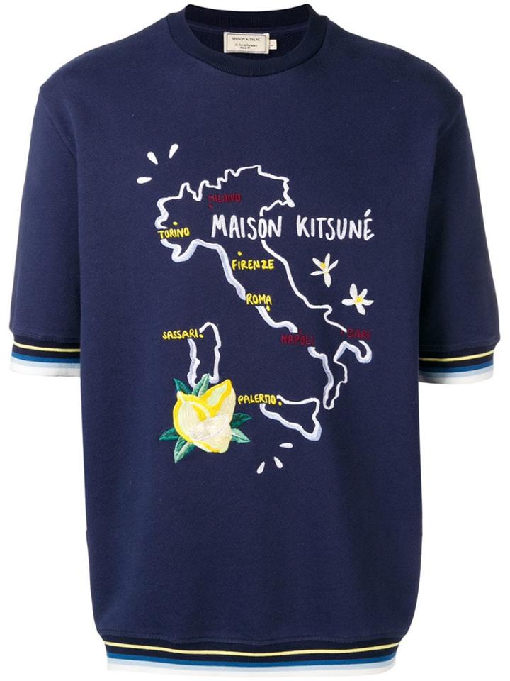 Maison Kitsuné Italy Map T-shirt - Blue