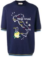 Maison Kitsuné Italy Map T-shirt - Blue