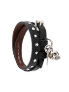 Alexander Mcqueen Double Wrap Studded Bracelet - Black
