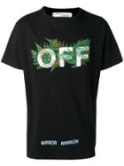 Off-white Leaf Embroidered T-shirt - Black