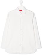 Isaia Kids Teen Spread Collar Shirt - White