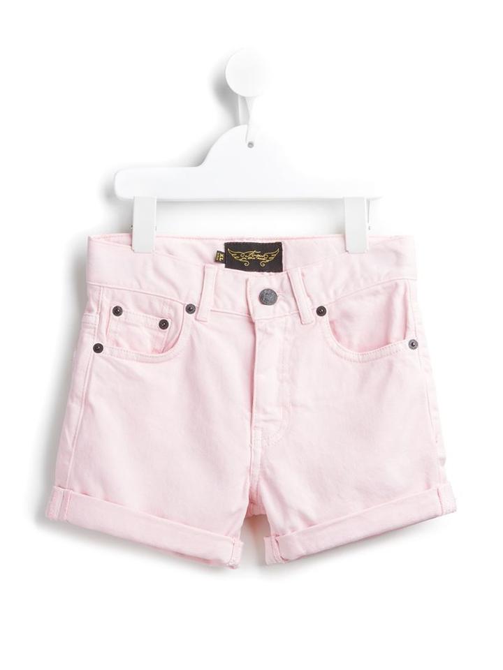 Finger In The Nose Classic Denim Shorts, Girl's, Size: 10 Yrs, Pink/purple