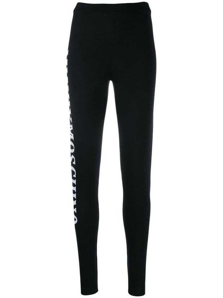 Moschino Knitted Logo Leggings - Black