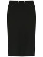 Mara Mac Zipped Pencil Skirt - Black