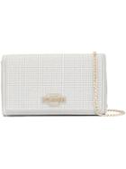 Love Moschino Satin Rhinestone Clutch - Grey