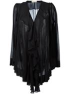 Wunderkind Ruffle Detail Blouse, Women's, Size: 36, Black, Polyester
