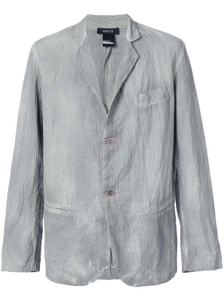 Avant Toi - Bleached Effect Blazer - Men - Silk/cotton/linen/flax/polyamide - Xl, Grey, Silk/cotton/linen/flax/polyamide