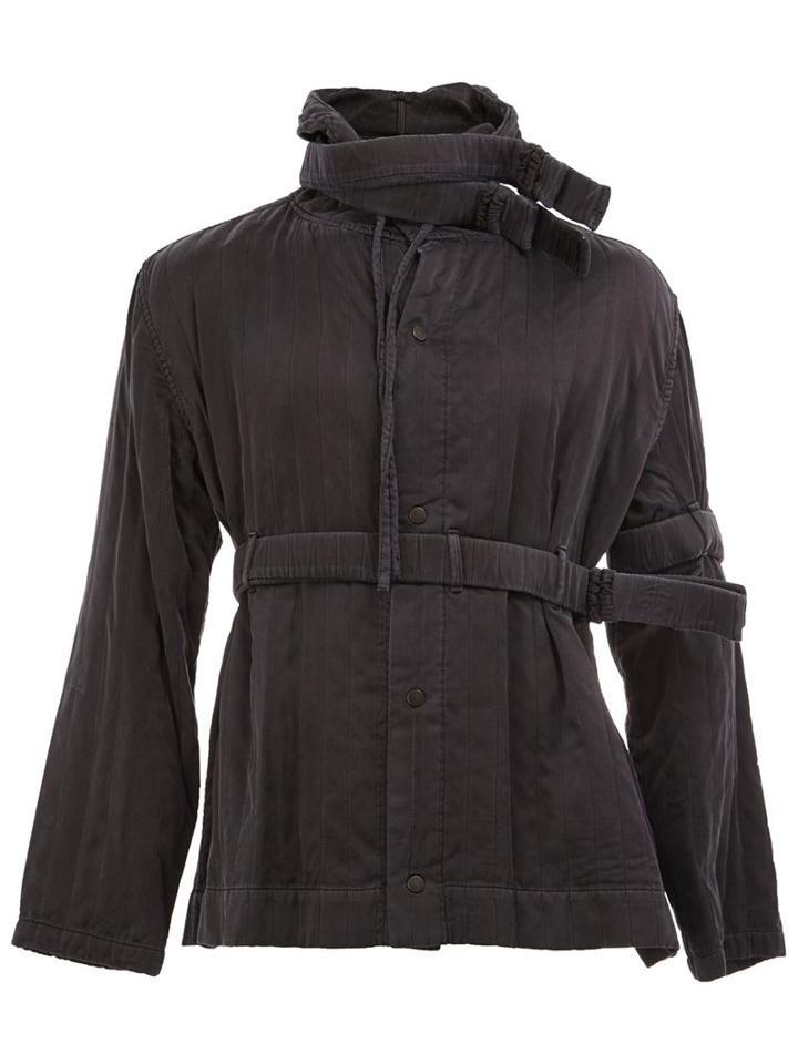 Craig Green Belted Hooded Jacket, Men's, Size: Xs, Black, Silk