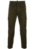 Dsquared2 Cropped Cargo Pants, Men's, Size: 50, Green, Cotton/spandex/elastane