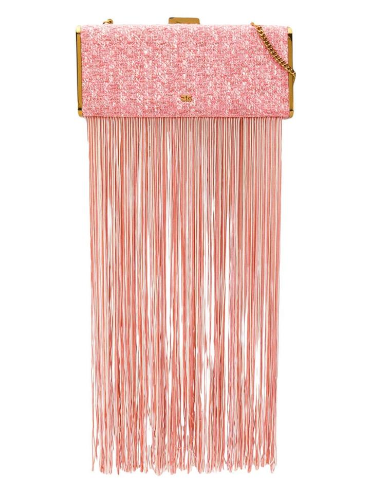Elisabetta Franchi Fringe Detail Mini Bag - Pink