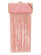 Elisabetta Franchi Fringe Detail Mini Bag - Pink