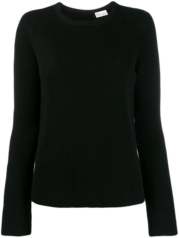 Red Valentino Point D'esprit Tulle Sweater - Black
