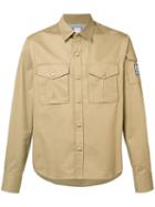 Moncler Gamme Bleu Chest Pockets Shirt, Men's, Size: 3, Brown, Cotton