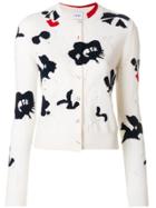 Barrie Distressed Print Cardigan - White