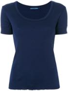 Ralph Lauren - Ribbed T-shirt - Women - Cotton - M, Blue, Cotton