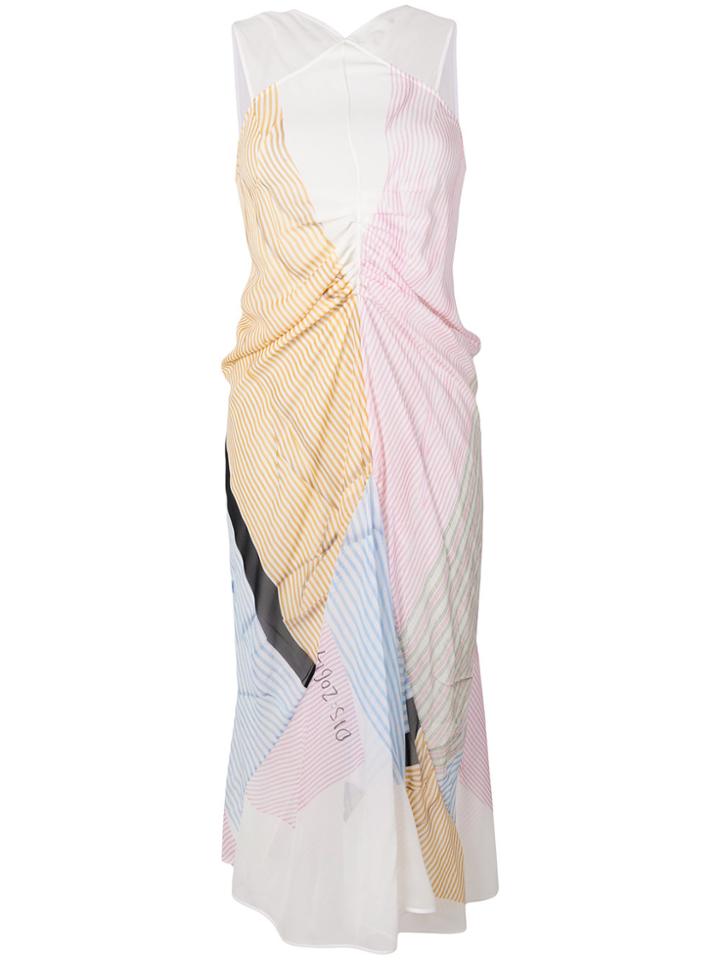 Victoria Beckham Gathered Striped Dress - Multicolour