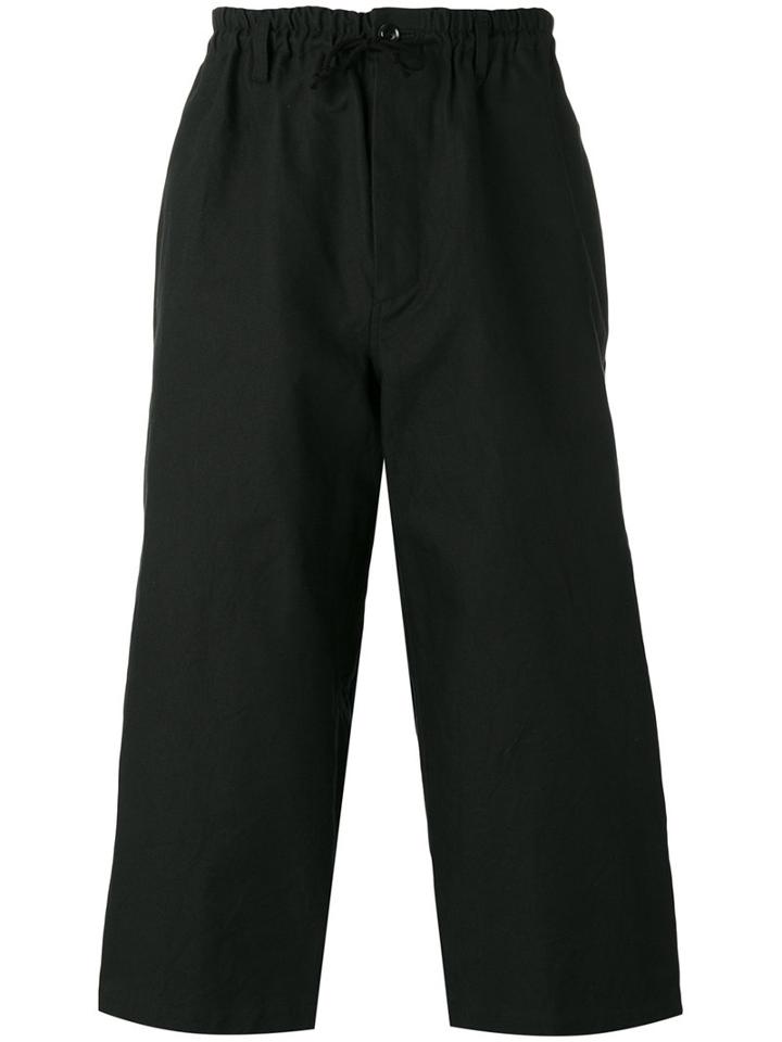 Yohji Yamamoto Cropped Trousers, Men's, Size: 3, Black, Cotton