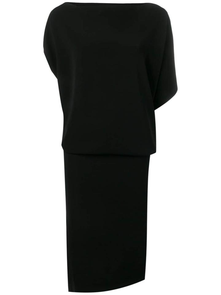 Poiret Draped Top Dress - Black