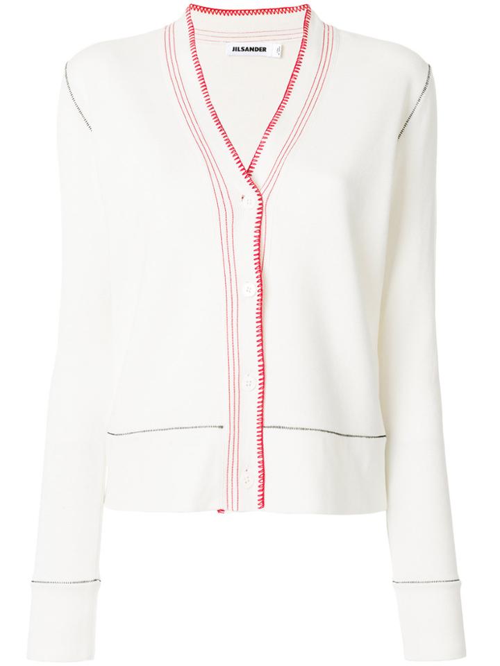 Jil Sander Contrast Detail Cardigan - Nude & Neutrals