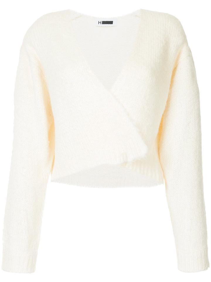 H Beauty & Youth Cropped Open-front Cardigan - White