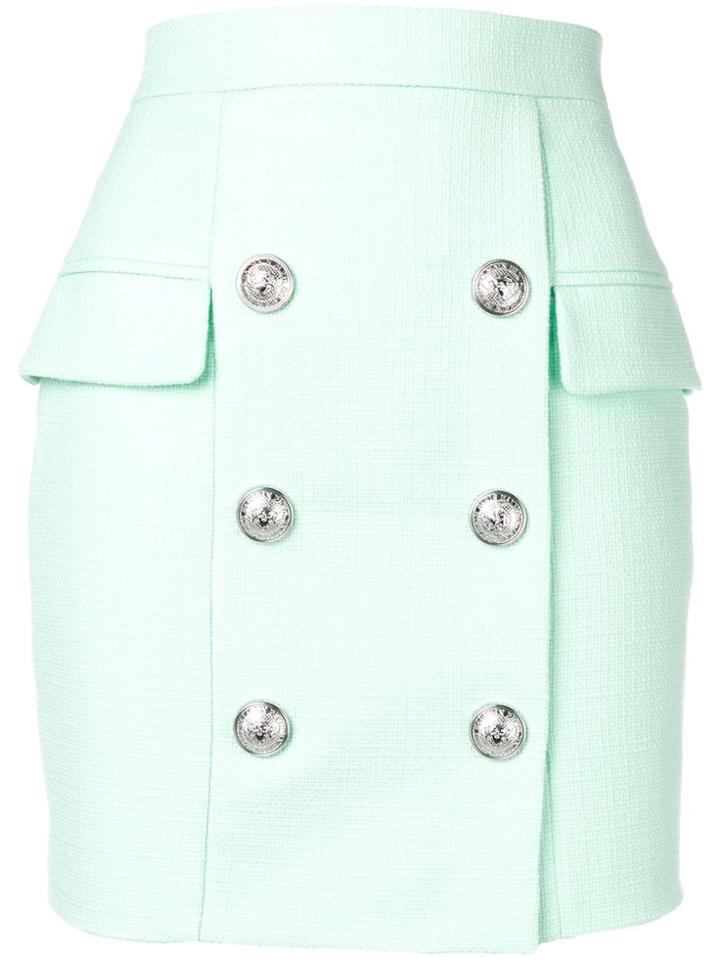Balmain Button-embellished Skirt - Green