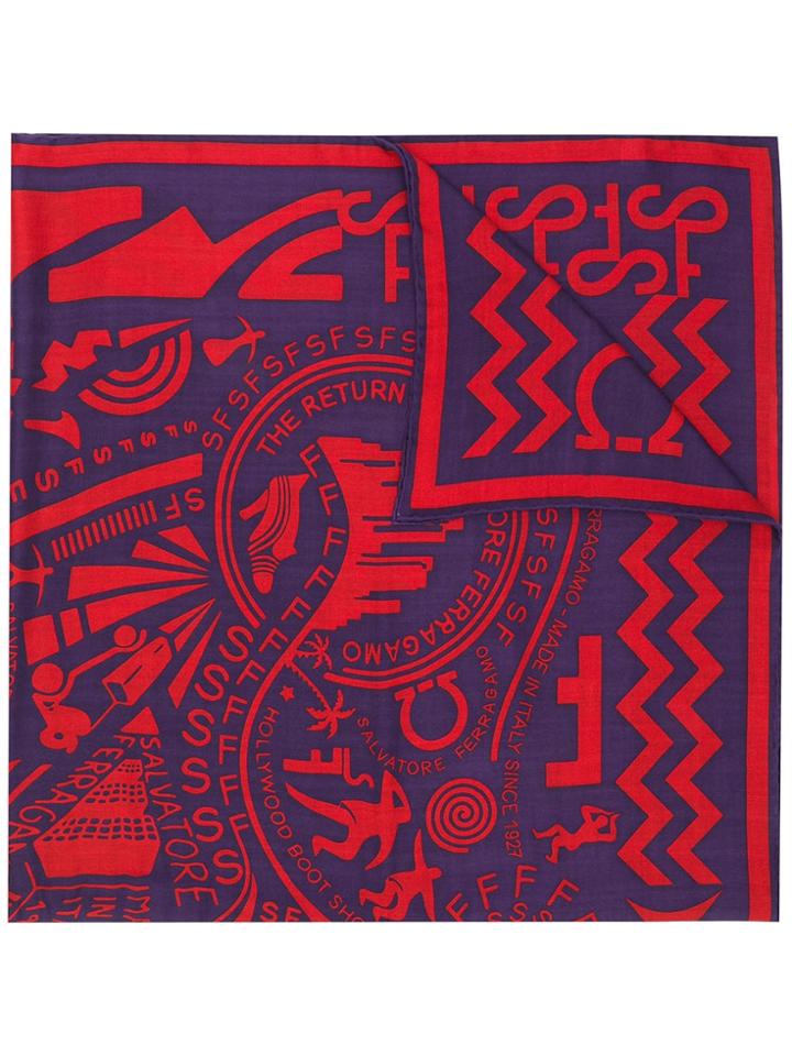 Salvatore Ferragamo Printed Scarf - Purple