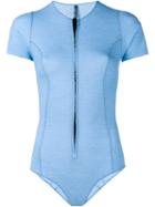 Lisa Marie Fernandez Farrah Bonded Denim Swimsuit