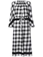 Tibi Macro Vichy Print Dress - Black