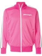 Palm Angels Zip Up Logo Sweater - Pink & Purple