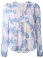 Diane Von Furstenberg 'papillon Ombre Periwinkle' Blouse