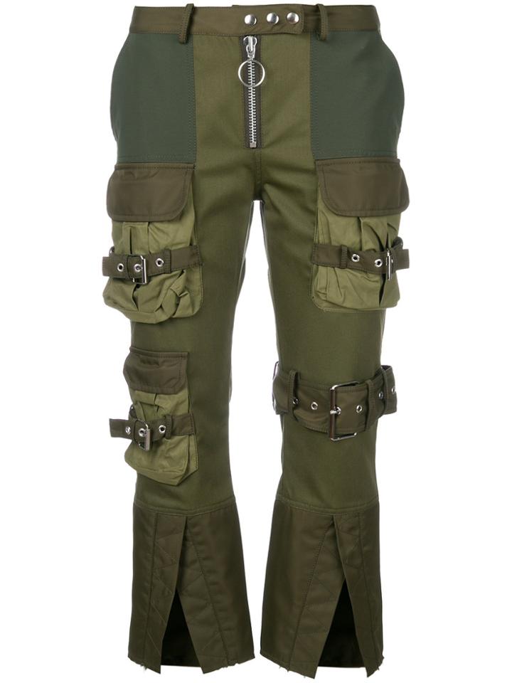 Marques'almeida Cropped Cargo Trousers - Green