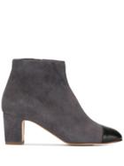 Rupert Sanderson Contrast Zipped Ankle Boots - Grey