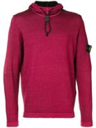 Stone Island Drawcord Hooded Knit Jumper - Pink