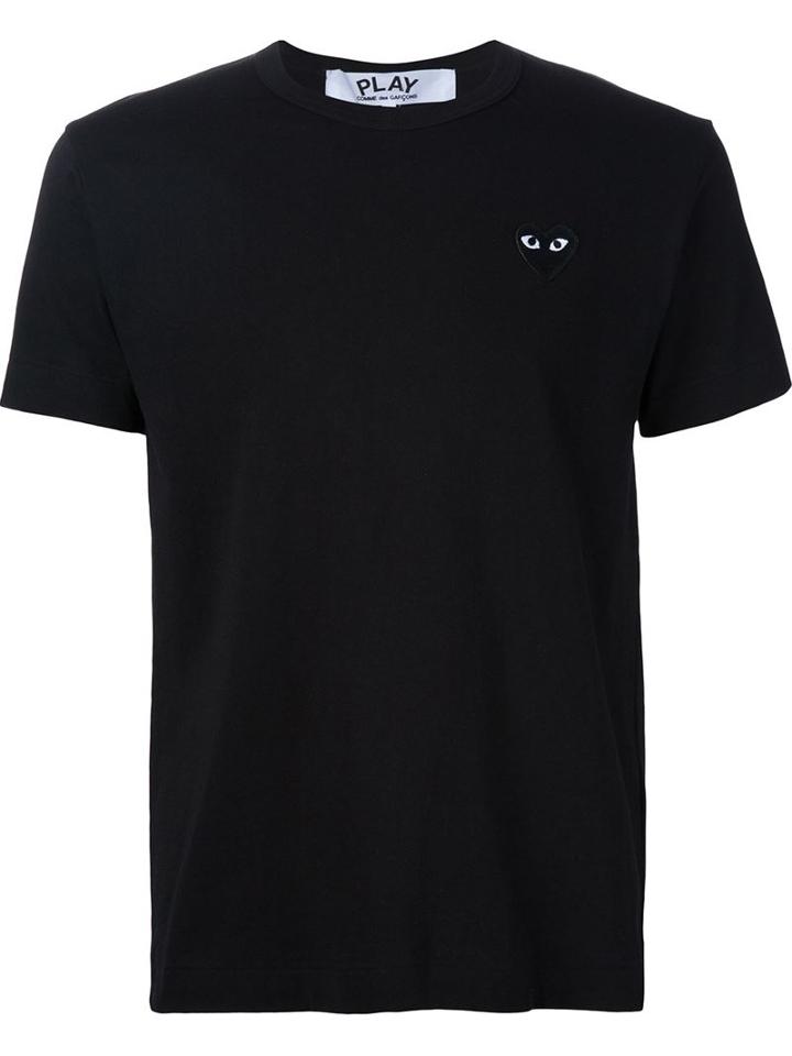Comme Des Garçons Play Heart Appliqué T-shirt, Men's, Size: Medium, Black, Cotton