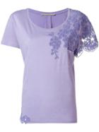 Ermanno Scervino Embroidered T-shirt, Women's, Size: 48, Pink/purple, Cotton