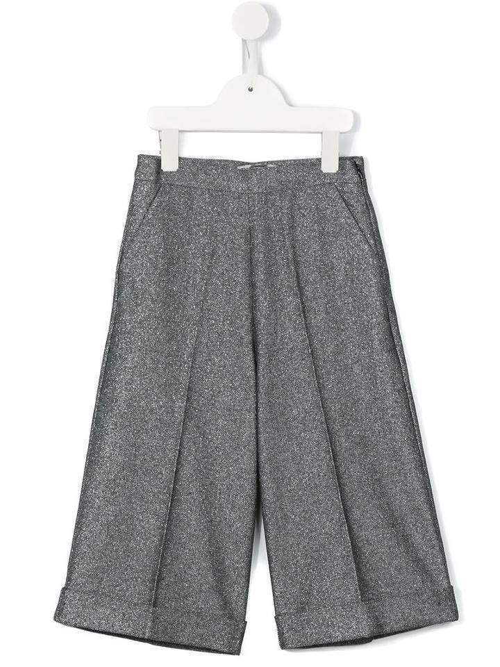 Ermanno Scervino Junior Tailored Wide Leg Trousers, Girl's, Size: 12 Yrs, Grey
