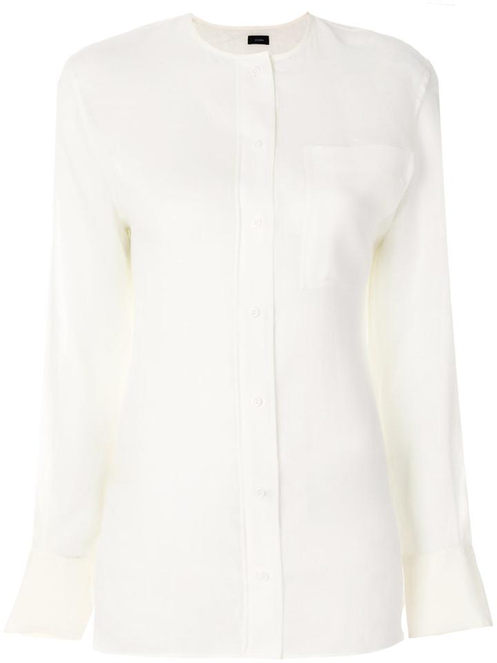 Joseph Band Collar Shirt - Nude & Neutrals