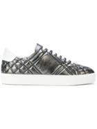 Burberry Check-quilted Sneakers - Metallic