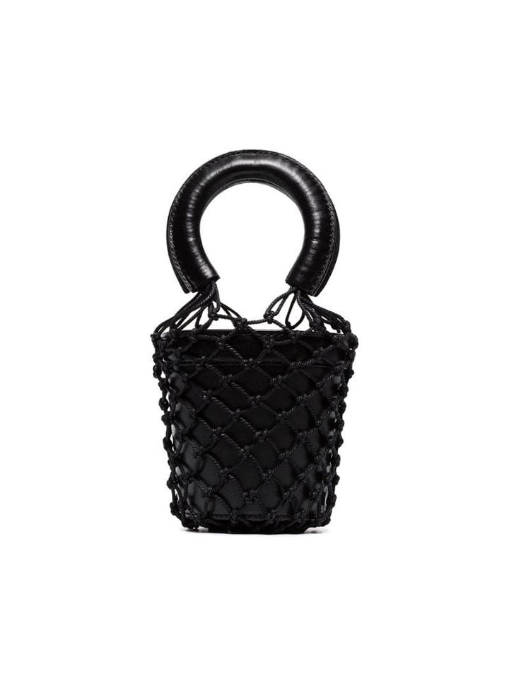 Staud Black Moreau Mini Leather Bucket Bag