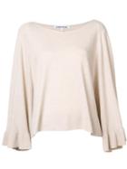 Elizabeth And James Asymmetric Shoulders Knit Blouse, Women's, Size: Small, Nude/neutrals, Wool/viscose/nylon/cashmere