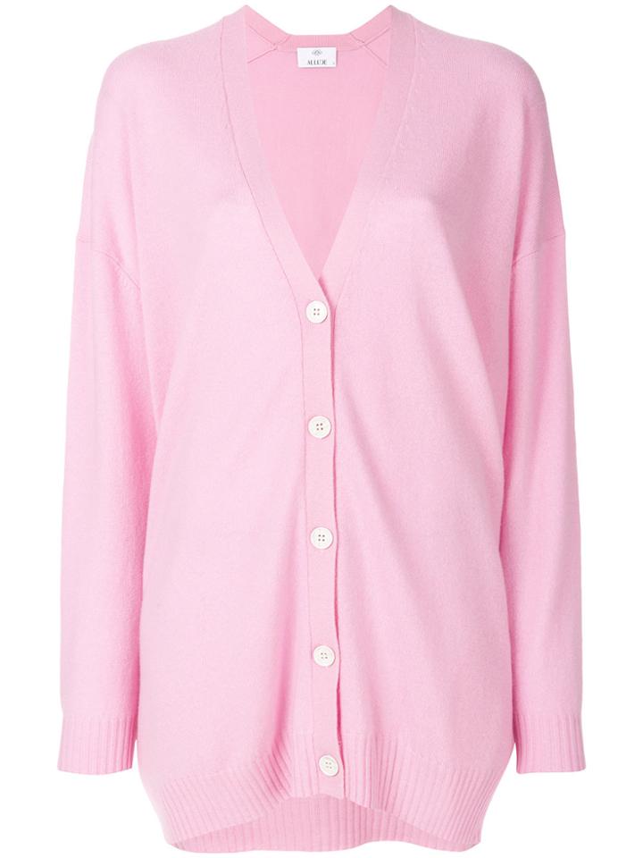 Allude Classic Designer Cardigan - Pink & Purple