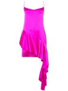 Christian Siriano Asymmetric Draped Dress - Pink & Purple