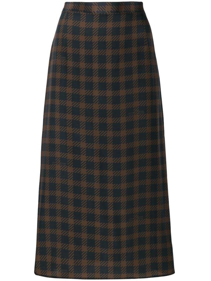 Rokh Check Pencil Skirt - Black