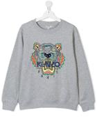Kenzo Kids Teen Tiger Patch Sweatshirt - Grey
