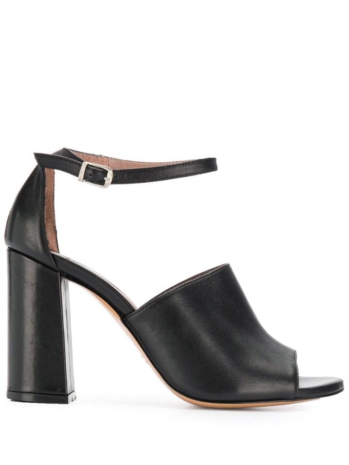 Albano Peep Toe Sandals - Black